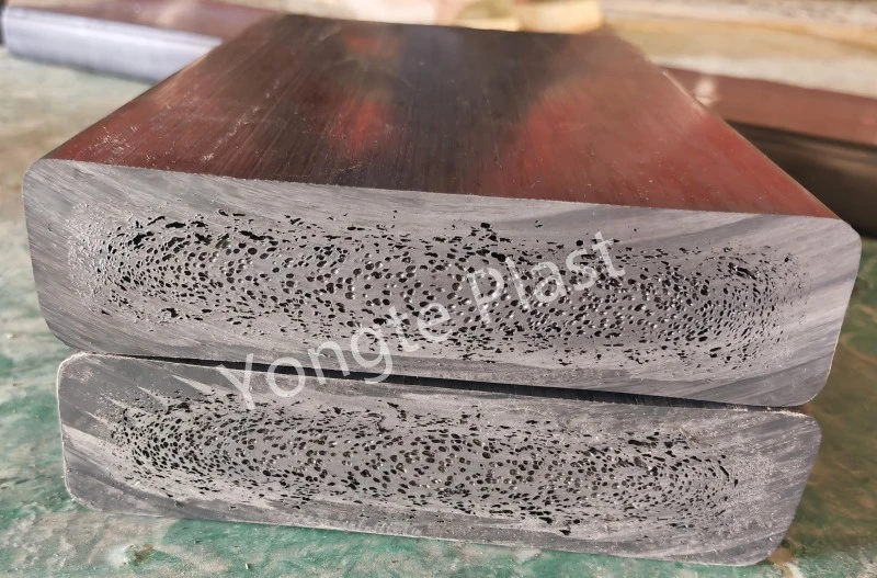 200 x 50 mm stroj za les iz reciklirane trdne plastike je bil uspešno preizkušen